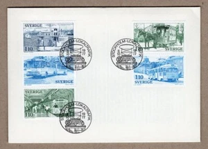 Sweden 1977 stockholm local traffic boats ships bus horse tram FDC - Picture 1 of 1