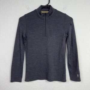 Smartwool Shirt Kids XL Gray Merino 250 1/4 Zip Base Layer Athleisure Outdoor - Picture 1 of 6