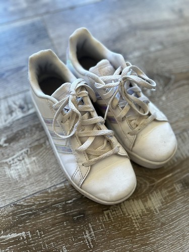 Scarpe sneakers Adidas Grand Court bambina taglia 1 bianche stringate punta tonda FW1274