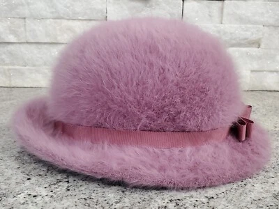 Sombrero Furgora Vintage Diseño Kangol ANNIE Púrpura Lila Cloche con Arco Foto 1 de 4