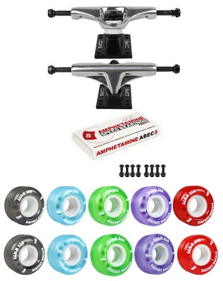 Skateboard Cruiser Trucks and Wheels Package 83A Soft Wheels - Abec 5 Bearings