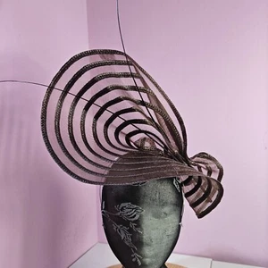 brown ostrich quill spine fascinator wedding hat Kentucky Derby Royal Ascot - Picture 1 of 3