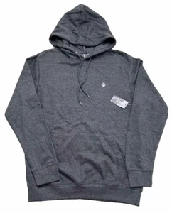 Volcom Hoodie Men Small Gray Fleece Sweatshirt Drawstring Pullover Sweater - Picture 1 of 8
