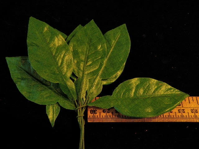 Lote de hojas vintage de flores de sombrerería de 3" 12p tela verde para sombrero boda o cabello BP Foto 1 de 1
