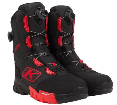KLIM "ADRENALINE PRO S GTX" DUAL BOA SNOWMOBILE BOOTS BLACK/RED MEN'S U.S. 12 - Image 1 of 4