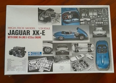 Gunze Sangyo High Tec Model Jaguar XK-E Scala 1/24 Scatola Con Cellophane  - Immagine 1 di 4