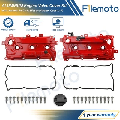 Kit de cubierta de válvula de aluminio con juntas y pernos para 09-14 Nissan Murano Quest 3,5 L Foto 1 de 4