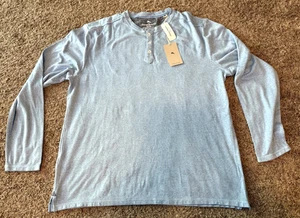 Neu mit Etikett Tommy Bahama Oahu Shores Henly langärmliges Herrenhemd blau XL ST226119 - Bild 1 von 7