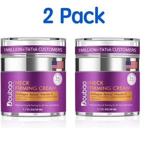 2 Hals Straffende Creme, Faltencreme für Frauen, Retinol Feuchtigkeitscreme mit Kollagen - Bild 1 von 5