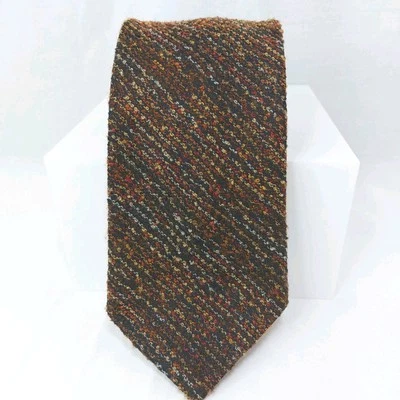 Bruno Piattelli 领带纯丝绸纹理中性条纹设计师领带 58"x4" — 第 1/4 张图片