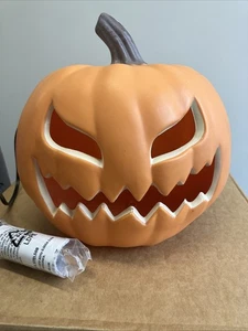 Vintage Gemmy beleuchtet Schaumstoff Kürbis Jack O Laterne Halloween Grusel Horror Form - Bild 1 von 5