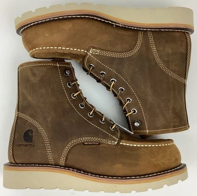 Женские кожаные рабочие ботинки Carhartt 6 дюймов WP Moc со стальным безопасным носком на танкетке размер 7,5 W - Изображение 1 из 4