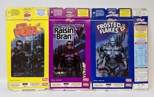 3 Vintage 1997 BATMAN & ROBIN Lenticular 3D CANADIAN Kellogg's Cereal Boxes. - Picture 1 of 2