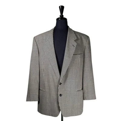 Casaco esportivo vintage Giorgio Armani masculino 44R blazer lã feito na Itália Houndstooth - Imagem 1 de 4