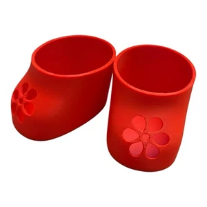 Replacement Shoes 16” Cabbage Patch 3D Printed Flower Mary Janes Bright Red - Picture 1 of 1