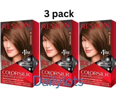 REVLON COLORSILK CON QUERATINA #41 MARRÓN MEDIO - PACK DE 3 Foto 1 de 3