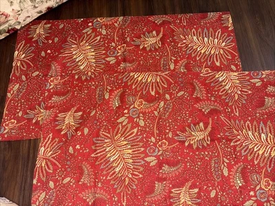 Eddie Bauer Home King Size Pillow Cases Red Floral Leaf Print (2) - Image 1 of 4