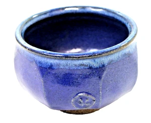 Studio Artist Stoneware Blue Cobalt Glazed Art Pottery Bowl Hallmarked VON - Picture 1 of 8