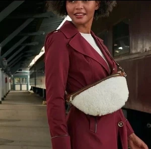 Patricia Nash Sherpa / Braun Leder Tinchi Gürtel Sling Bag Crossbody Stellar - Bild 1 von 15
