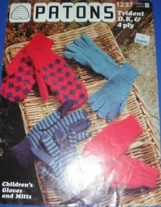 Patons Childrens Gloves & Mitts Knitting Pattern 1237 - Picture 1 of 1