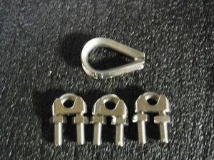 RONSTAN ID003404-12 Wire Rope Clip and Thimble Kit, 1/2 In,4FRZ3 - Picture 1 of 3