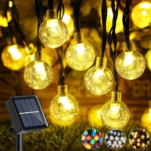 20/30/50/100 LED SOLAR POWERED RETRO BULB STRING LIGHT GARDEN OUTDOOR FAIRY LAMP - Picture 1 of 15