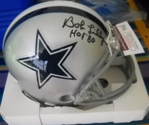 BOB LILLY AUTOGRAPH SIGNED DALLAS COWBOYS MINI HELMET JSA - Picture 1 of 4