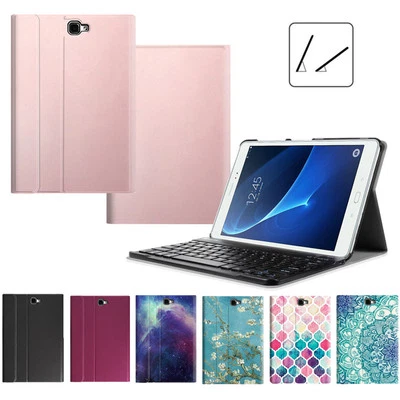 Capa de couro com teclado Bluetooth para Samsung Galaxy Tab A 10.5/10.1/9.7/8.4 - Imagem 1 de 4