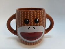 Sock Monkey Ear Handles Brown Galerie  Stoneware  Coffee Mug  H8