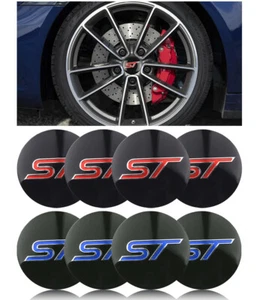 Alloy Wheel Centre Cap logo stickers 4 x 56mm. ST Fiesta Focus Puma Ecosport etc - Picture 1 of 12