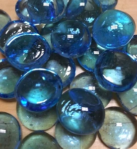 SM SKY BLUE Glass Gems, Pebbles, Marbles, Nuggets - Picture 1 of 2
