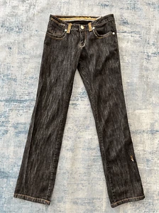 Jeans Coogi neri bianchi grigi ricamati gamba dritta taglia 9/10 - Foto 1 di 9