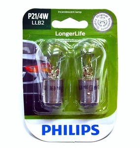 Philips LongerLife P21/4W 21/4W Dos Bombillas Parada Freno Luz Trasera Lámpara de Repuesto - Imagen 1 de 7