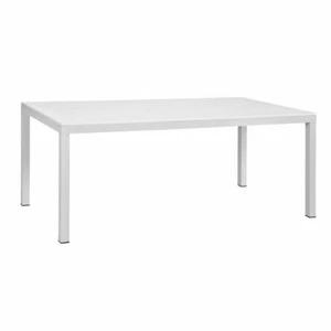 New White Aluminium Outdoor Garden Lounge Dining Coffee Table with Polywood Top - Picture 1 of 4