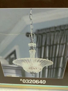 Allen Roth COLFAX 3-Light Pendant Polished Pewter Crytal Glass Shade Lighting(41 - Picture 1 of 10