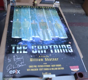2011 SDCC COMIC CON STAR TREK THE CAPTAINS MOVIE POSTER WILLIAM SHATNER SIGNED - Picture 1 of 9
