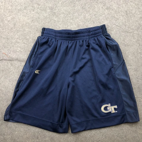 Georgia Tech Yellow Jackets Shorts Mens Large Blue Embroidered Gym Casual * Cover