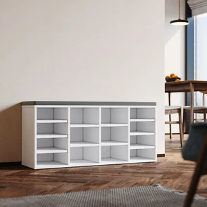 Schuhschrank Weiß mit sitzbank Sitzbänke Schuhregal Schuhbank Schuhablage Weiß - Bild 1 von 12