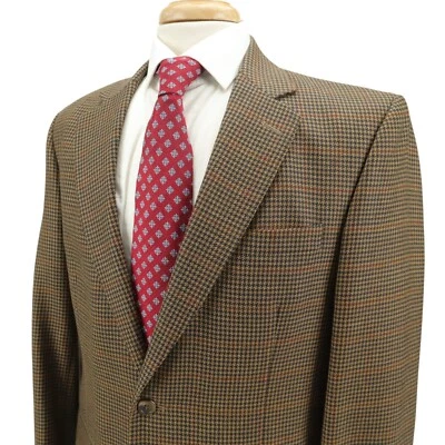 Blazer Chaqueta Deportiva 40R De Colección Jos A Bank Marrón Medio 100% Lana Pata de Gallo Cuadros Foto 1 de 4