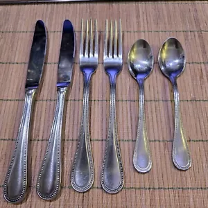 TOWLE BEADED ANTIQUE FLATWARE 2 EA DINNER FORKS, KNIVES &TEASPOONS GERMANY - Picture 1 of 1