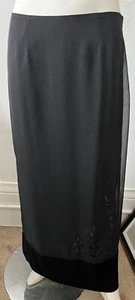 Ann Taylor Skirt 6 black A line sheer embroidered floral embellished maxi skirt - Picture 1 of 10