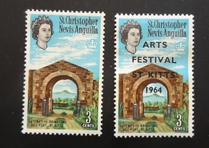 ST. CHRISTOPHER NEVIS ANGUILLA 1963-9 3c #132 Brimstone Hill Fort, UNUSED (1363) - Picture 1 of 2