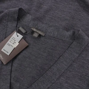 Avoncelli NWT 100% Wool Cardigan Sweater Vest Size XXL in Solid Gray - Picture 1 of 6
