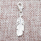 925 Sterling Silver Bird Feather Dangle Clip On Charm Lobster Clasp for Bracelet