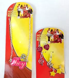 Vintage Disney HIGH SCHOOL MUSICAL "Troy" Necklace & Earring Set - NEW - Picture 1 of 4