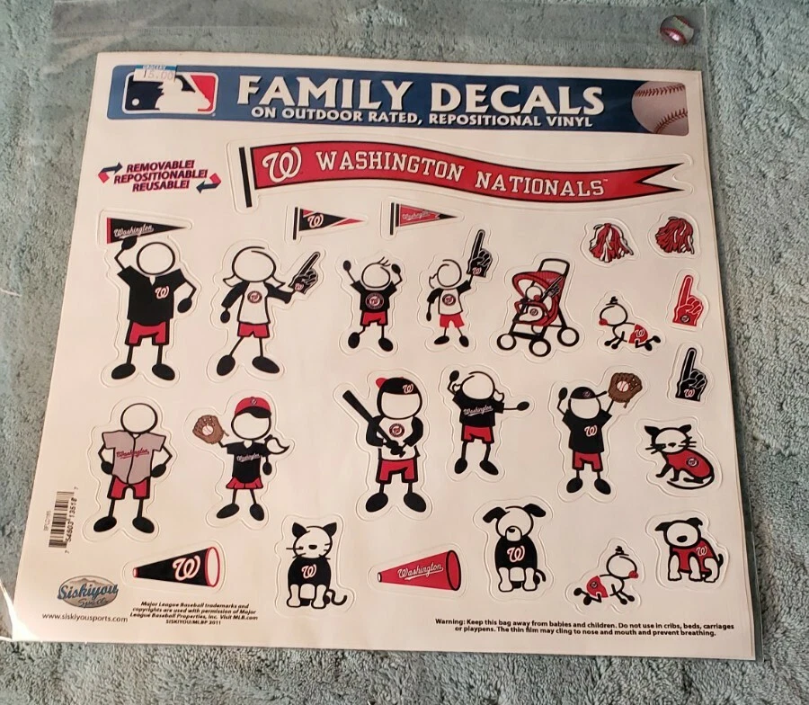 Washington Nationals LARGE Vinyl Family Decals MLB Licensed Baseball - Image 1 of 1