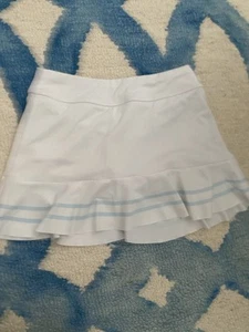 Inphorm Girls White and Blue Tennis Athletic Skirt Size 8-10 Worn Once - Picture 1 of 3
