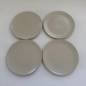Set of 4 IKEA Dinera DINNER Plates Sand Matte Finish 12011 Stoneware MCM Modern - Picture 1 of 8