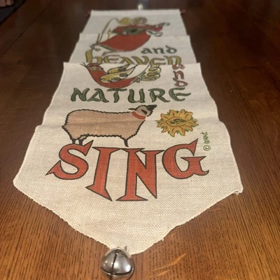 Robert Wert Handmade Screen Printed Linen Wall Art MCM Christmas - Image 1 of 4