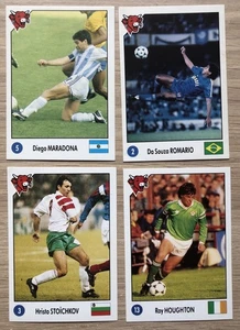 4 Lachende Kuh Aufkleber WM 1994 Starspieler inkl. Diego Maradona Romario - Bild 1 von 2